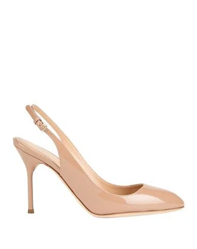 Sergio Rossi Woman Pumps Light Brown Size 6 Calfskin In Sand
