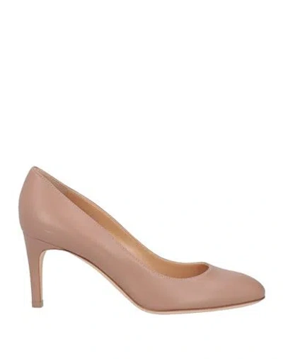 Sergio Rossi Woman Pumps Light Brown Size 6 Leather In Sand