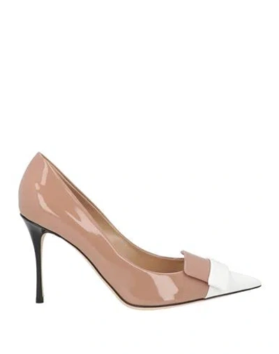 Sergio Rossi Woman Pumps Light Brown Size 8.5 Leather
