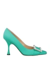 Sergio Rossi Woman Pumps Light Green Size 10 Textile Fibers