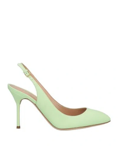 Sergio Rossi Woman Pumps Light Green Size 8 Leather