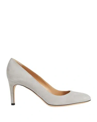 Sergio Rossi Woman Pumps Light Grey Size 8 Leather