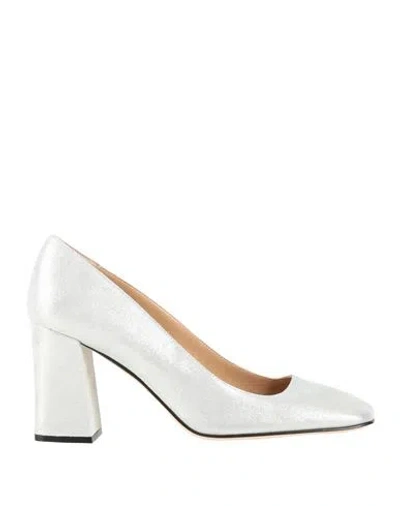 Sergio Rossi Woman Pumps Light Grey Size 8 Leather