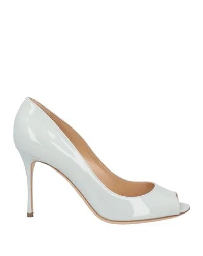 Sergio Rossi Woman Pumps Light Grey Size 8 Soft Leather