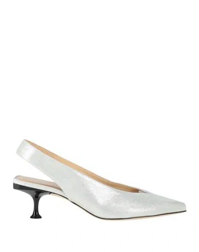 Sergio Rossi Woman Pumps Light Grey Size 8 Textile Fibers