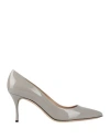 Sergio Rossi Woman Pumps Light Grey Size 9 Leather