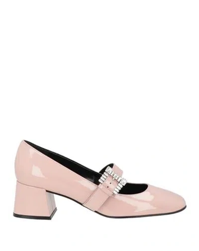 Sergio Rossi Woman Pumps Light Pink Size 4.5 Leather In Multi