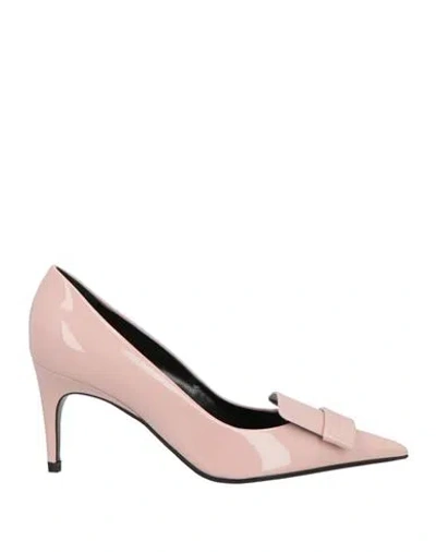 Sergio Rossi Woman Pumps Light Pink Size 7.5 Leather