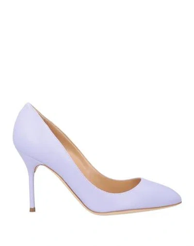 Sergio Rossi Woman Pumps Lilac Size 6 Leather In Purple