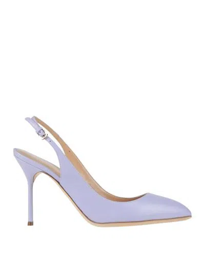 Sergio Rossi Woman Pumps Lilac Size 7 Leather In Purple