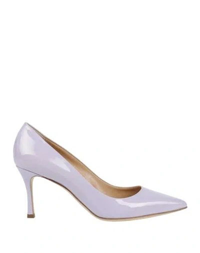 SERGIO ROSSI SERGIO ROSSI WOMAN PUMPS LILAC SIZE 8 LEATHER