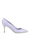 Sergio Rossi Woman Pumps Lilac Size 6.5 Leather In Purple