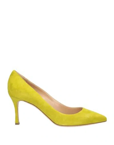 Sergio Rossi Woman Pumps Lime Green Size 6.5 Leather