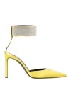 Sergio Rossi Woman Pumps Lime Green Size 8 Textile Fibers In Yellow