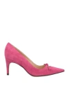 Sergio Rossi Woman Pumps Magenta Size 6 Leather In Pink