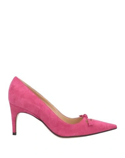 Sergio Rossi Woman Pumps Magenta Size 6 Leather In Purple