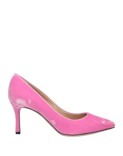 Sergio Rossi Woman Pumps Magenta Size 7.5 Textile Fibers
