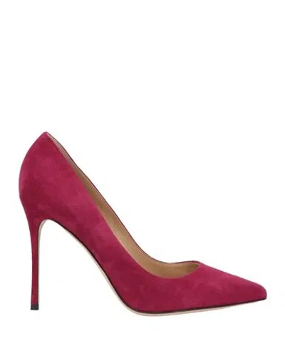 Sergio Rossi Woman Pumps Mauve Size 5 Leather In Burgundy
