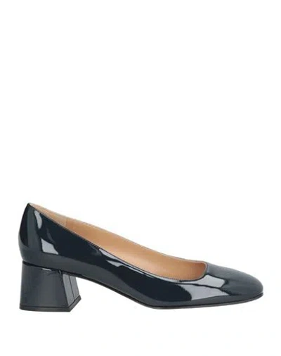 Sergio Rossi Woman Pumps Midnight Blue Size 7 Leather