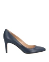 Sergio Rossi Woman Pumps Midnight Blue Size 8 Leather In Blue