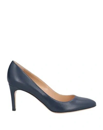 SERGIO ROSSI SERGIO ROSSI WOMAN PUMPS MIDNIGHT BLUE SIZE 7.5 LEATHER