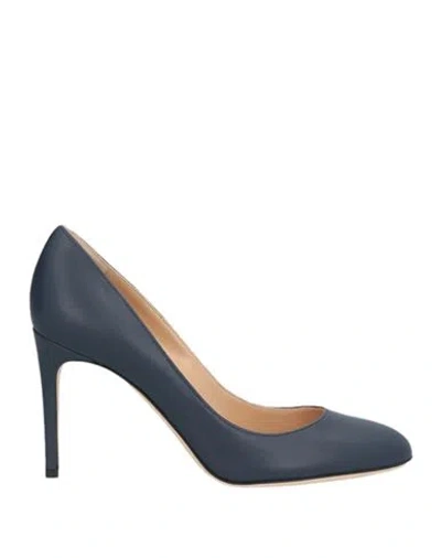 Sergio Rossi Woman Pumps Midnight Blue Size 8 Leather