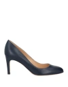Sergio Rossi Woman Pumps Midnight Blue Size 8 Leather In Navy
