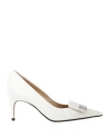 Sergio Rossi Woman Pumps Off White Size 4.5 Leather