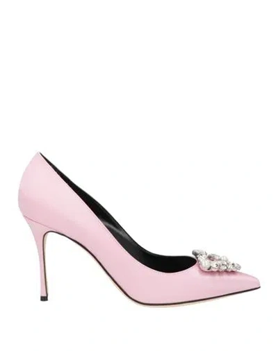 Sergio Rossi Woman Pumps Pink Size 11 Textile Fibers