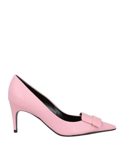 Sergio Rossi Woman Pumps Pink Size 7 Leather