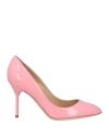 Sergio Rossi Woman Pumps Fuchsia Size 7.5 Leather In Pink