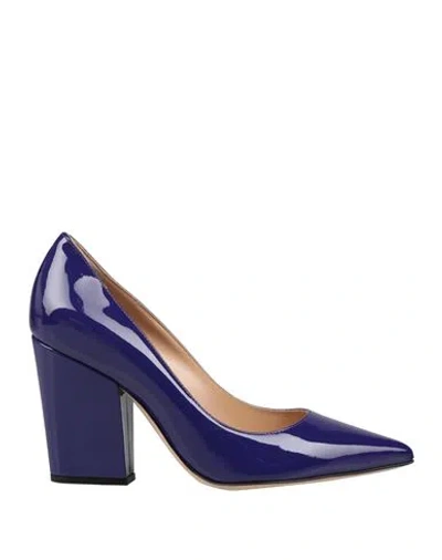 Sergio Rossi Woman Pumps Purple Size 4.5 Leather