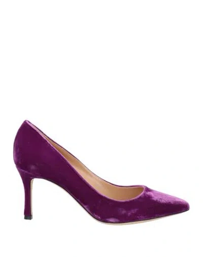 Sergio Rossi Woman Pumps Purple Size 7 Textile Fibers In Purple