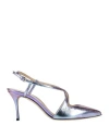 Sergio Rossi Woman Pumps Purple Size 7.5 Calfskin In Purple