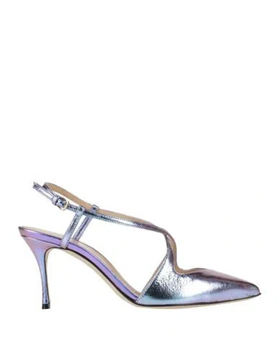 Sergio Rossi Woman Pumps Purple Size 7.5 Calfskin