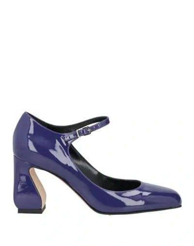 Sergio Rossi Woman Pumps Purple Size 8.5 Leather