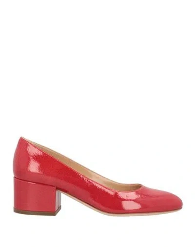 Sergio Rossi Woman Pumps Red Size 7 Leather
