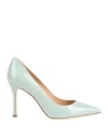 Sergio Rossi Woman Pumps Light Green Size 7 Leather In Sage Green