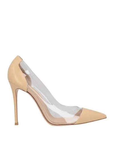 Sergio Rossi Woman Pumps Sand Size 12 Leather, Plastic In Brown