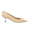 Sergio Rossi Woman Pumps Sand Size 6.5 Soft Leather