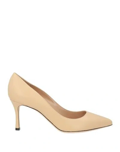 Sergio Rossi Woman Pumps Sand Size 7.5 Leather In Beige