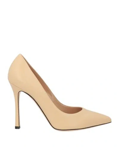 Sergio Rossi Woman Pumps Sand Size 9 Leather In Neutral