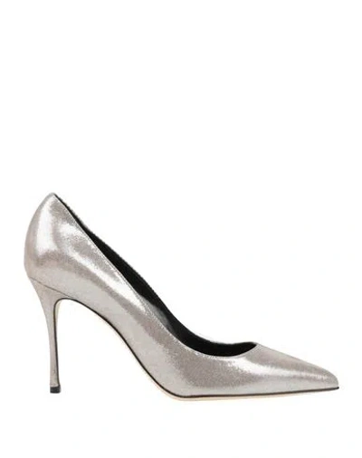 Sergio Rossi Woman Pumps Silver Size 10 Leather