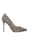 Sergio Rossi Woman Pumps Silver Size 5 Textile Fibers In Black