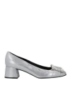 Sergio Rossi Woman Pumps Silver Size 5.5 Leather