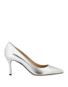 Sergio Rossi Woman Pumps Silver Size 8 Leather In Silver