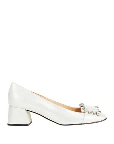 Sergio Rossi Woman Pumps Silver Size 8 Leather