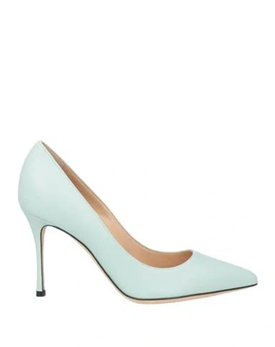 Sergio Rossi Woman Pumps Sky Blue Size 5.5 Leather