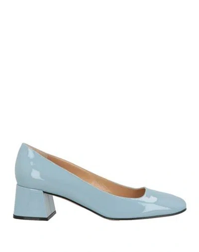 Sergio Rossi Woman Pumps Sky Blue Size 5.5 Leather