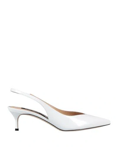 Sergio Rossi Woman Pumps White Size 7 Leather